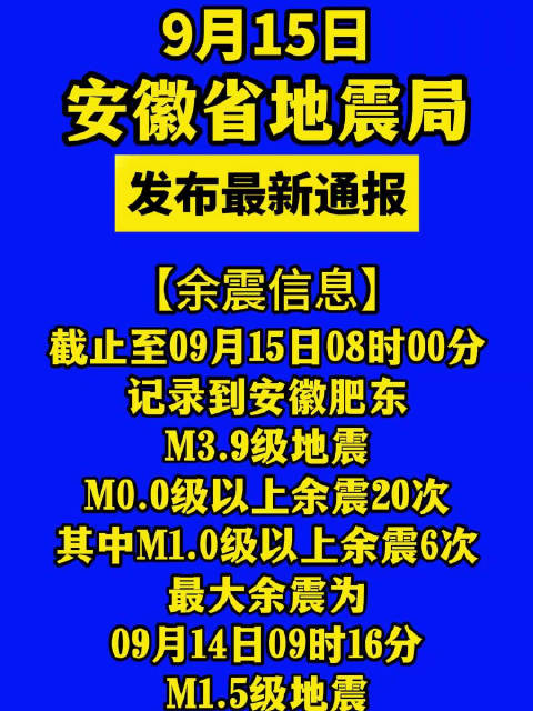 安徽地震最新消息今日更新✨